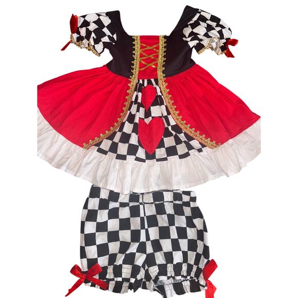 BBOJ Queen of Hearts Dress 2T Disney Alice in Wonderland Boutique Costume - Picture 10 of 14